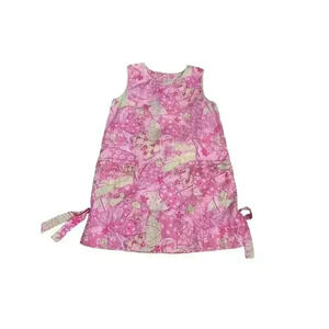 Lilly Pulitzer Vintage White Label Pink Green Women Laying Sun Size 6x
